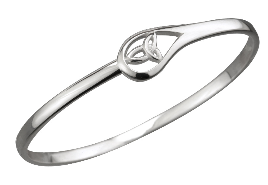 Product image for Celtic Bracelet - Sterling Silver Trinity Knot Tear Drop Bangle