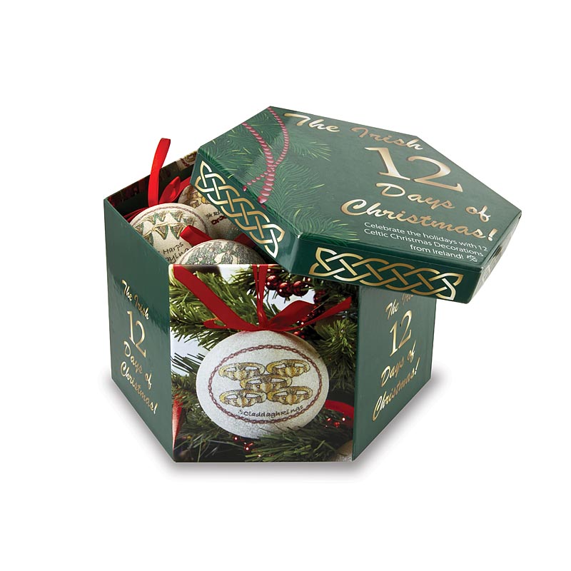 Product image for Irish Christmas Ornaments - 12 Days of Celtic Christmas Bauble Set