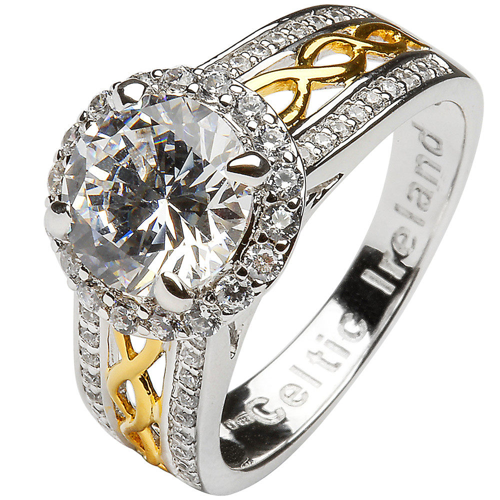 Product image for Irish Ring - Sterling Silver CZ Halo Ring