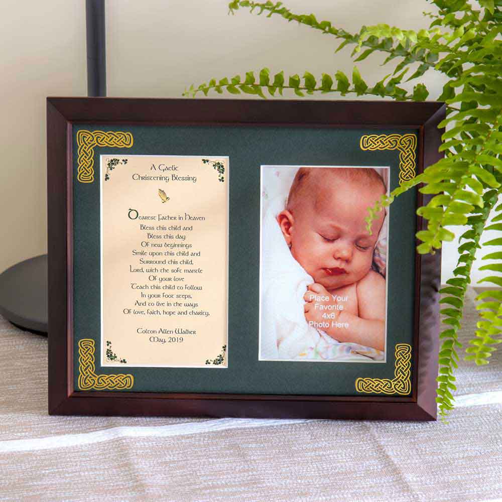 Product image for Personalized A Gaelic Christening Blessing Photo Verse Framed Print
