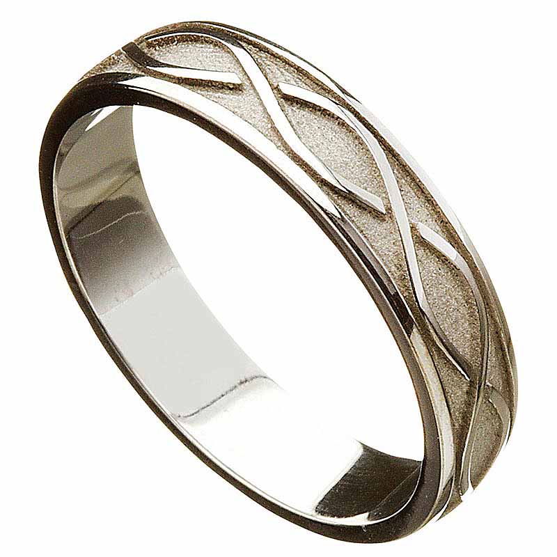 Product image for Irish Wedding Ring - Celtic Twist Mens Wedding Band