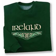 Ireland Celtic Knot Embroidered Sweatshirt - Forest Green Product Image