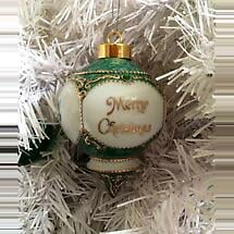 Alternate image for Irish Christmas Ornament - Merry Christmas with Shamrocks Ornament