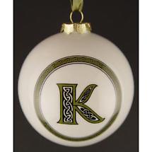 Alternate image for Irish Ornament - Letter Ball Ornaments