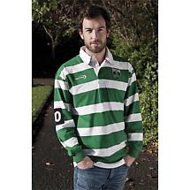 Alternate image for Irish Rugby Shirt - Green and White Striped Ireland Rugby Shirt