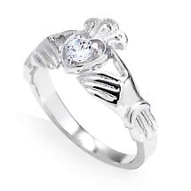 Claddagh Ring - White Gold 0.22 Carats Diamond Claddagh Engagement Ring Product Image