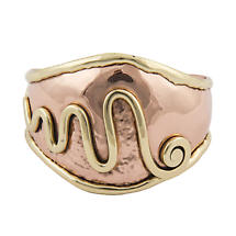 Alternate image for Grange Irish Jewelry - Hammered Copper Two Tone Celtic Spiral Wide Bangle