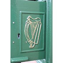Alternate image for Irish Cast Iron Mail Box Green with Gold Harp