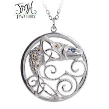 Alternate image for Irish Necklace - Sterling Silver 'The Legend of the Salmon of Knowledge' Pendant