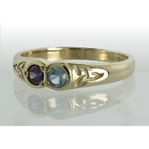 Family Birthstone Trinity Knot Ring - 2 Stones Product Image