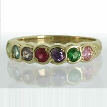 Family Birthstone Trinity Knot Ring - 7 Stones Product Image