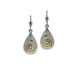 Alternate image for Irish Earrings - Sterling Silver Newgrange Spiral Earrings