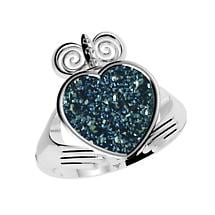 Alternate image for Claddagh Ring - Drusy Blue