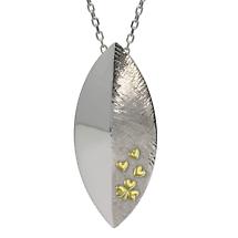 Alternate image for Shamrock Necklace - Sterling Silver Shamrock and Heart Petals Shield Pendant 