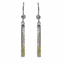 Alternate image for Celtic Earrings - Sterling Silver Celtic Knot Bar Earrings