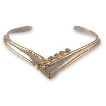 Alternate image for Grange Irish Jewelry - Two Tone Spiraled 'V' Torque Necklace