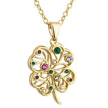 Alternate image for Irish Necklace - Lucky Irish Four Leaf Clover Pendant