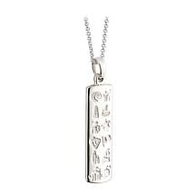 Irish Necklace - Sterling Silver History of Ireland Ingot Pendant with Chain Product Image