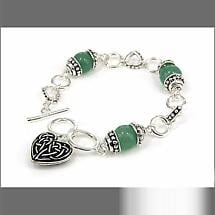 Celtic Bracelet - Celtic Heart Aventurine Toggle Bracelet Product Image