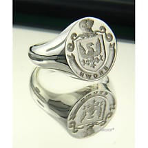 Alternate image for Irish Rings - Sterling Silver Personalized Full Coat of Arms Ring and Wax Seal - Medium