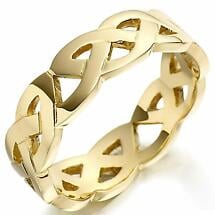 Irish Wedding Ring - Ladies Gold Celtic Trinity Knot Wedding Band Product Image
