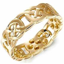 Irish Wedding Ring - Mens Gold Celtic Knot Wedding Band Product Image