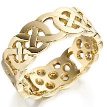 Alternate image for Irish Wedding Ring - Mens Gold Celtic Knot Wide Wedding Band