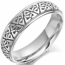 Irish Wedding Ring - Mens Gold Trinity Celtic Knot Wedding Band Product Image