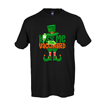 Irish T-Shirt | Kiss Me I'm Vaccinated Leprechaun Tee Product Image