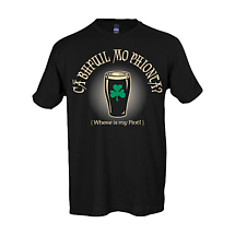 Irish T-Shirt | Wheres My Pint Ca Bhfuil Mo Phionta Gaelic Tee Product Image