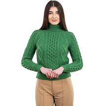Irish Sweater | Cable Knit Turtle Neck Aran Sweater Product Image