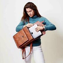 Alternate image for Celtic Tweed Bag | Chestnut Blue Tartan Harris Tweed® Laptop Backpack
