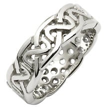 Irish Wedding Ring - Celtic Knot Pierced Sheelin Ladies Wedding Band Product Image