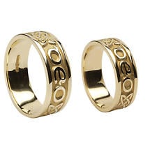 Irish Rings - Yellow Gold Gra Go Deo 'Love Forever' Wedding Band Set Product Image