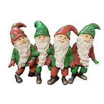 Irish Christmas | Four Happy Santa Elves Figurine Product Image