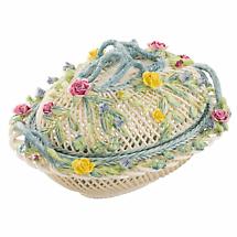 Belleek Pottery | Masterpiece Collection Oval Covered Basket Product Image
