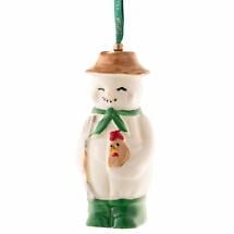 Irish Christmas | Belleek Farmer Snowman Hanging Ornament Product Image