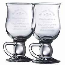 Alternate image for Galway Crystal Irish Blessing Latte Glass Mug Pair