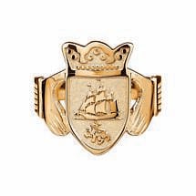 Alternate image for Irish Coat of Arms Jewelry | Mens Claddagh Ring