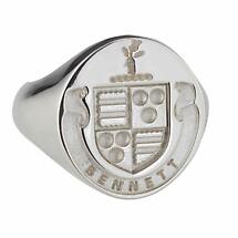 Irish Rings - Personalized Sterling Silver Full Coat of Arms Ring - Large Product Image