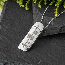Alternate image for Irish Necklace - Personalized Solid Silver Ogham Pendant with Chain