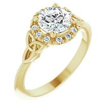 Alternate image for Irish Engagement Ring | Eimhear 14K Yellow Gold 1ct Diamond Celtic Trinity Knot Ring