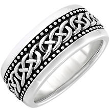 SALE | Irish Rings | Sterling Silver Oxidized Large Celtic Knot Ring Product Image