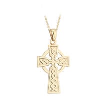 Alternate image for Irish Necklace | 10k Gold Celtic Cross Pendant
