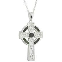 Alternate image for Irish Necklace - Sterling Silver Large Marble Cross Pendant