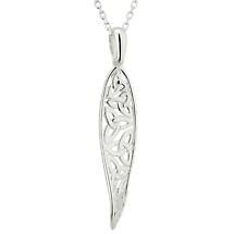 Alternate image for Celtic Necklace - Sterling Silver Long Irish Trinity Knot Drop Pendant