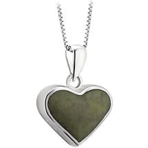 Alternate image for Irish Necklace | Sterling Silver Connemara Marble Heart Pendant