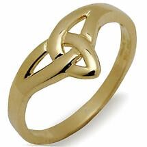 Irish Ring - 10k Yellow Gold Ladies Trinity Knot Celtic Band Product Image