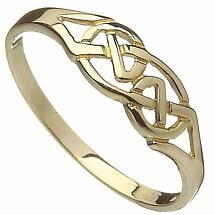 Irish Ring - 10k Yellow Gold Interweaved Celtic Knot Band Product Image