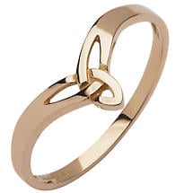 Irish Ring - 10k Rose Gold Ladies Wishbone Trinity Knot Ring Product Image
